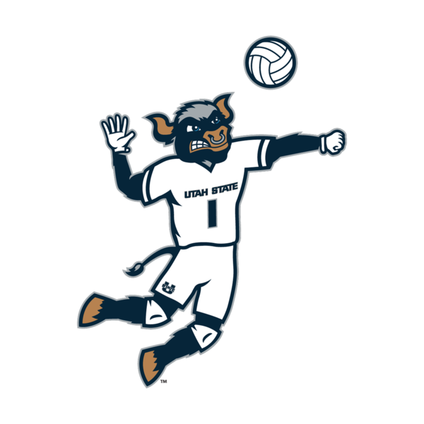 Big Blue Volleyball Sticker 3 In